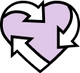 Icon of a heart with 3 arrows surrounding it