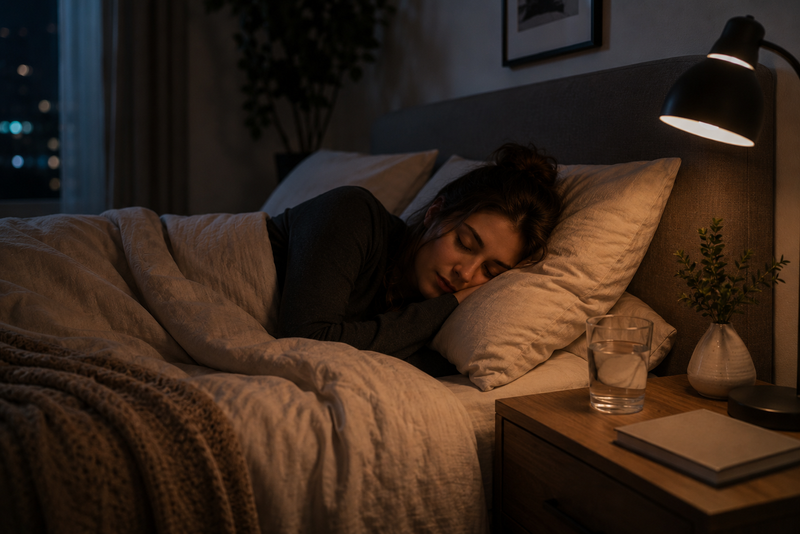 Woman sleeping in bed 