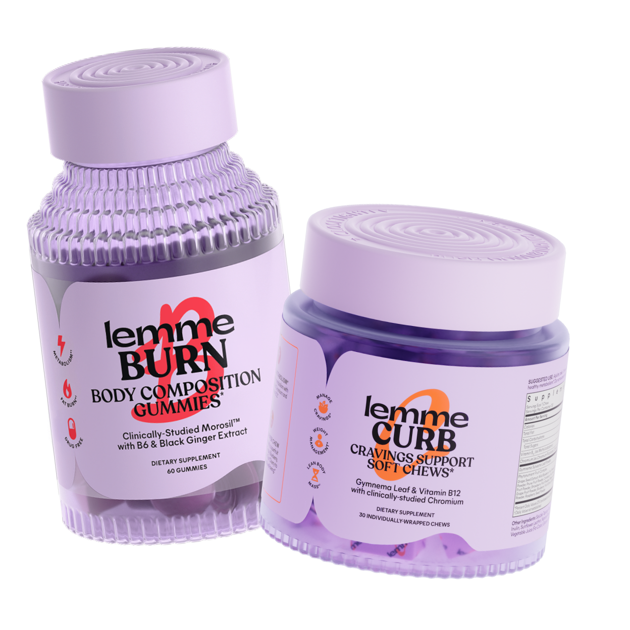 Lemme Power Pair Duo | Burn Gummies & Curb Chews