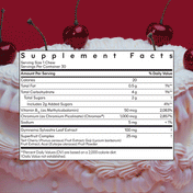 gif of a cake with frosting and a supplement fact panel in front.