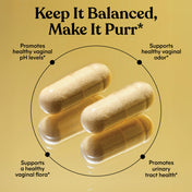Two capsules on a yellow background with text about health benefits.