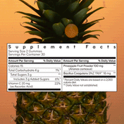 gif of Lemme Purr Gummy bottle being zoomed in on with supplement facts in front