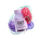 Lemme Chill de-stress gummies packaging with colorful gummy bears on a white background