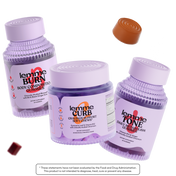 Three purple containers labeled 'lemme BURN', 'lemme CURB', and 'lemme TONE' on a white background.