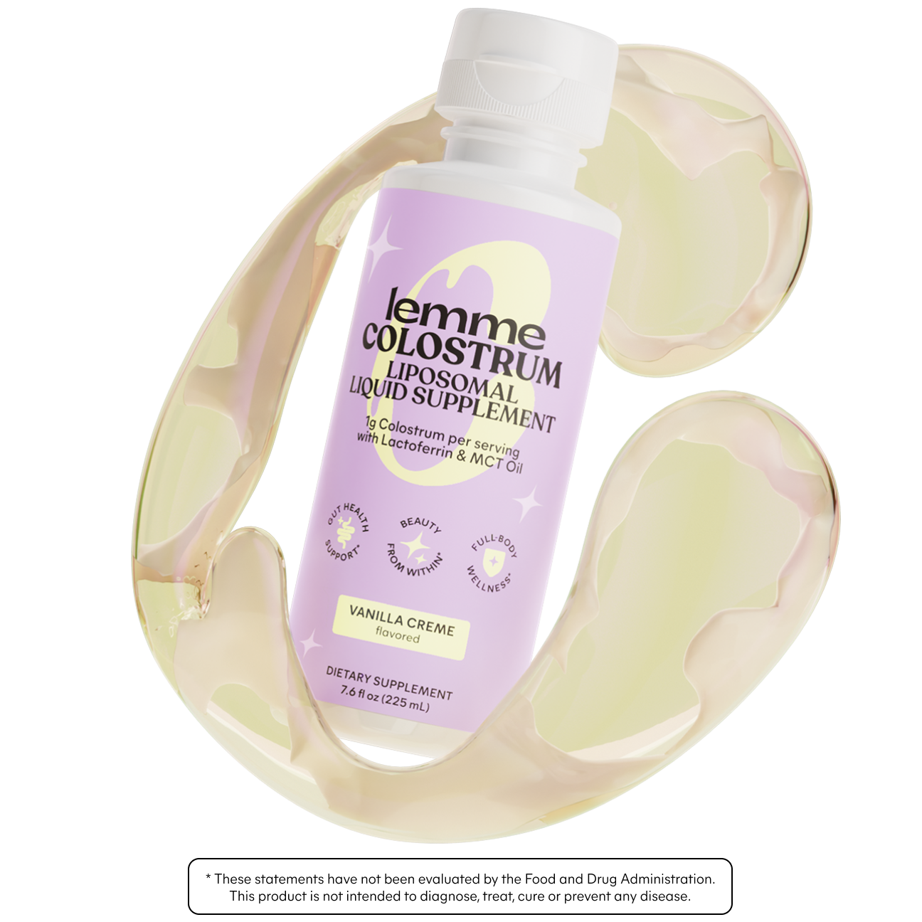 Lemme Colostrum liposomal liquid supplement bottle on a white background