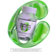 Lemme Creatine Body Toning Gummies bottle with green container on a white background