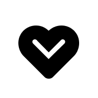 Icon of heart with a v cutout